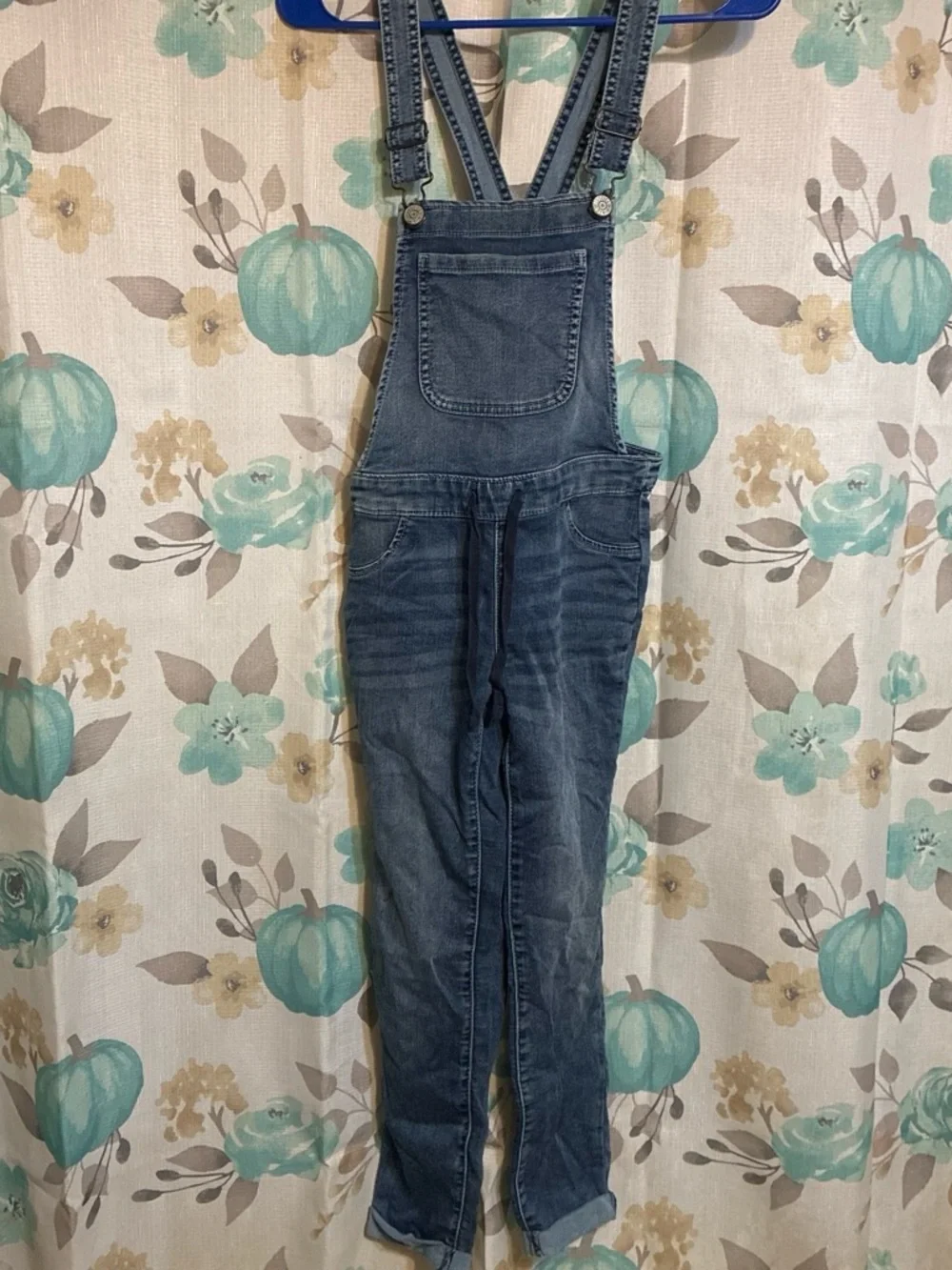 Justice Dark Blue Denim Overalls